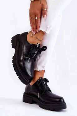 Boto Półbuty Lakierowane*Damskie Skórzane Półbuty La.Fi 210004B-PU Czarne