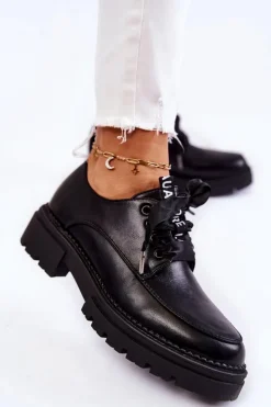 Boto Półbuty Lakierowane*Damskie Skórzane Półbuty La.Fi 210004B-PU Czarne