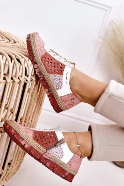 Hot Maciejka Damskie Skórzane Półbuty Koralowe 03339-43