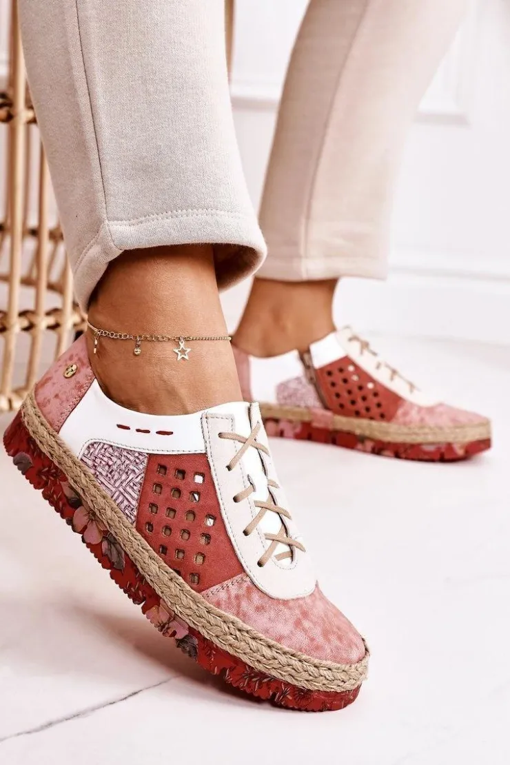 Hot Maciejka Damskie Skórzane Półbuty Koralowe 03339-43