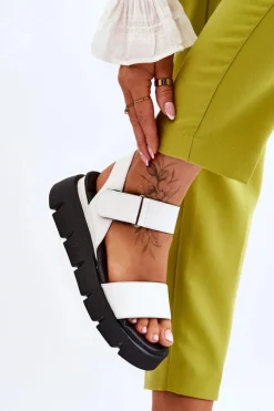 Damskie Buty damskie Vinceza Damskie Skórzane Sandały Na Platformie Białe Katte