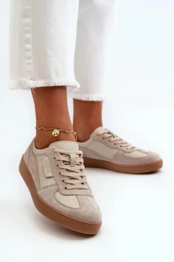 Damskie Buty damskie Vinceza Damskie Skórzane Sneakersy Szare Vinceza 7333