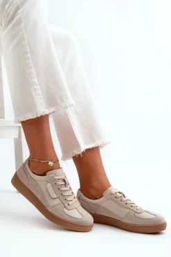 Damskie Buty damskie Vinceza Damskie Skórzane Sneakersy Szare Vinceza 7333