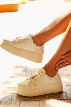 Damskie Buty damskie Vinceza Damskie Skórzane Sneakersy Na Platformie Z Misiem Białe Vinceza 66641