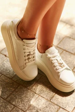 Damskie Buty damskie Vinceza Damskie Skórzane Sneakersy Na Platformie Z Misiem Białe Vinceza 66641