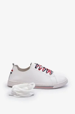 Buty damskie Vinceza Trampki Damskie Niskie*Damskie Skórzane Tenisówki Białe Litzy