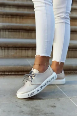 Damskie Damskie buty S.Barski Damskie Skórzane Tenisówki Z Ozdobą Metaliczny Róż Carrey