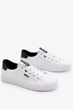 Big Star Shoes Trampki Damskie Niskie|Trampki Damskie Big Star*Damskie Skórzane Tenisówki Big Star EE274312 Biało-Czarne