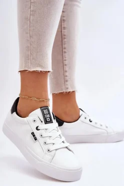 Big Star Shoes Trampki Damskie Niskie|Trampki Damskie Big Star*Damskie Skórzane Tenisówki Big Star EE274312 Biało-Czarne