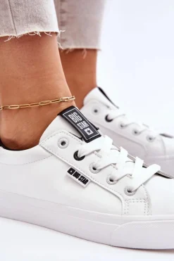 Big Star Shoes Trampki Damskie Niskie|Trampki Damskie Big Star*Damskie Skórzane Tenisówki Big Star EE274312 Biało-Czarne