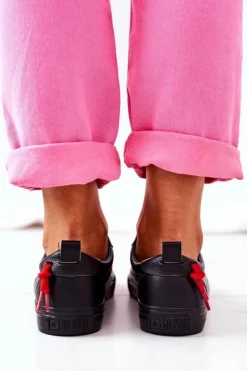 Damskie Big Star Shoes Damskie Skórzane Tenisówki BIG STAR GG274161 Czarne