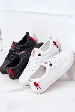 Damskie Big Star Shoes Damskie Skórzane Tenisówki BIG STAR GG274161 Czarne