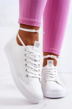 Boto Trampki Damskie Niskie*Damskie Skórzane Tenisówki Białe Mikayla