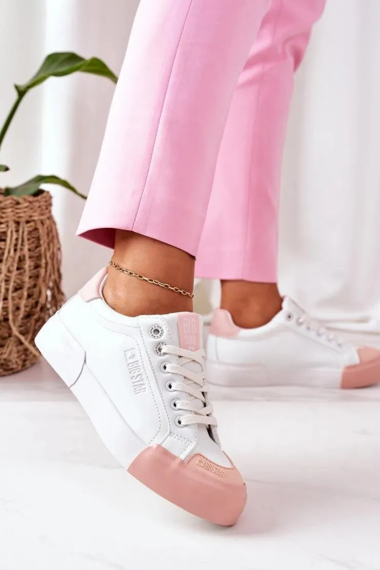 Hot Big Star Shoes Damskie Skórzane Tenisówki BIG STAR II274027 Białe