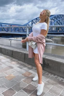 Big Star Shoes Trampki Damskie Big Star|Trampki Damskie Niskie*Damskie Skórzane Tenisówki BIG STAR II274033 Biało-Różowe