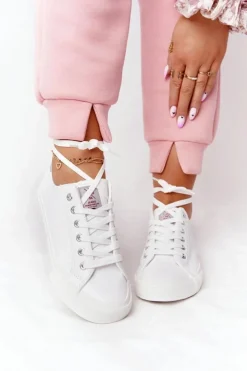 Online Cross Jeans Damskie Skórzane Tenisówki HH2R4001C Białe