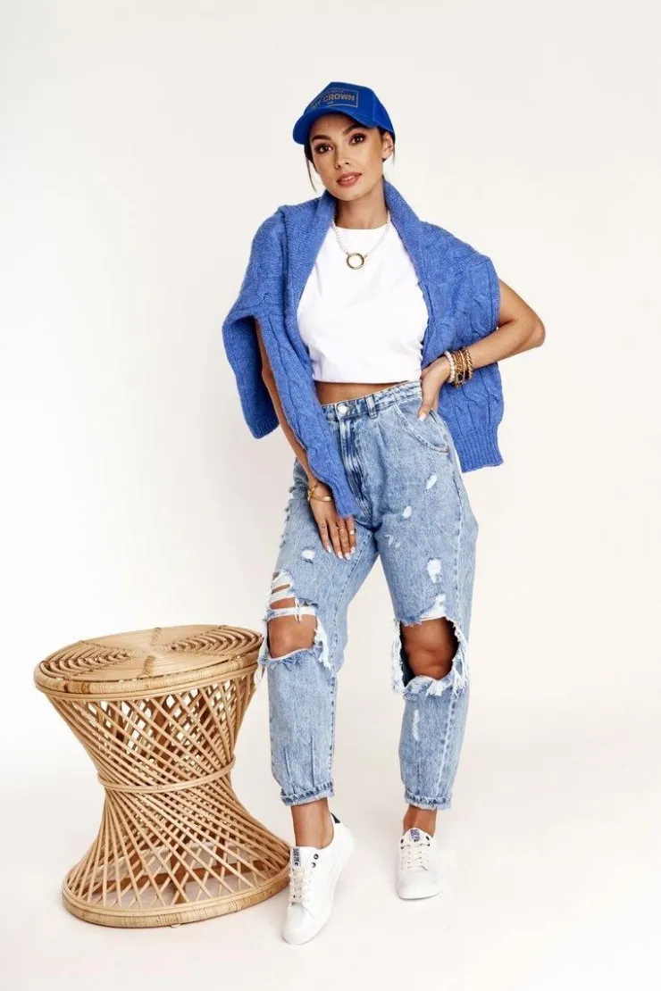 Big Star Shoes Trampki Damskie Big Star|Trampki Damskie Niskie*Damskie Skórzane Tenisówki BIG STAR BB274211 Biało Granatowe