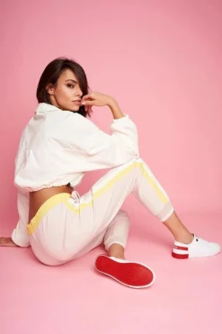 Damskie Big Star Shoes Damskie Skórzane Tenisówki BIG STAR FF274174 Biało Czerwone