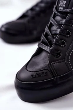 Damskie Big Star Shoes Damskie Skórzane Tenisówki BIG STAR II274029 Czarne