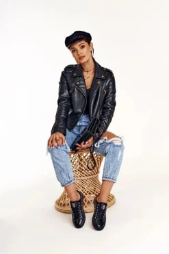 Damskie Big Star Shoes Damskie Skórzane Trampki Big Star Czarne V274871