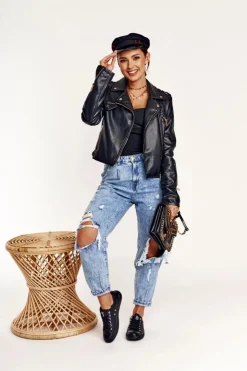 Damskie Big Star Shoes Damskie Skórzane Trampki Big Star Czarne V274871