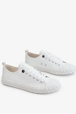 Damskie Big Star Shoes Damskie Skórzane Trampki Big Star LL274403 Białe