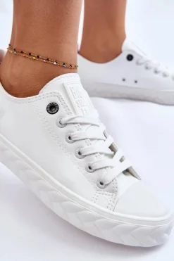 Damskie Big Star Shoes Damskie Skórzane Trampki Big Star LL274403 Białe