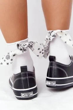 Big Star Shoes Damskie Skórzane Trampki BIG STAR HH274145 Czarne