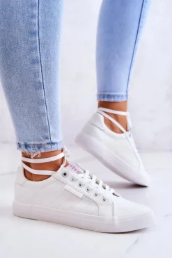 Damskie Cross Jeans Damskie Skórzane Trampki JJ2R4043C Białe