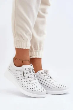 Buty damskie Vinceza Sneakersy Damskie*Damskie Skórzane Trampki Sportowe Buty Białe Brumia