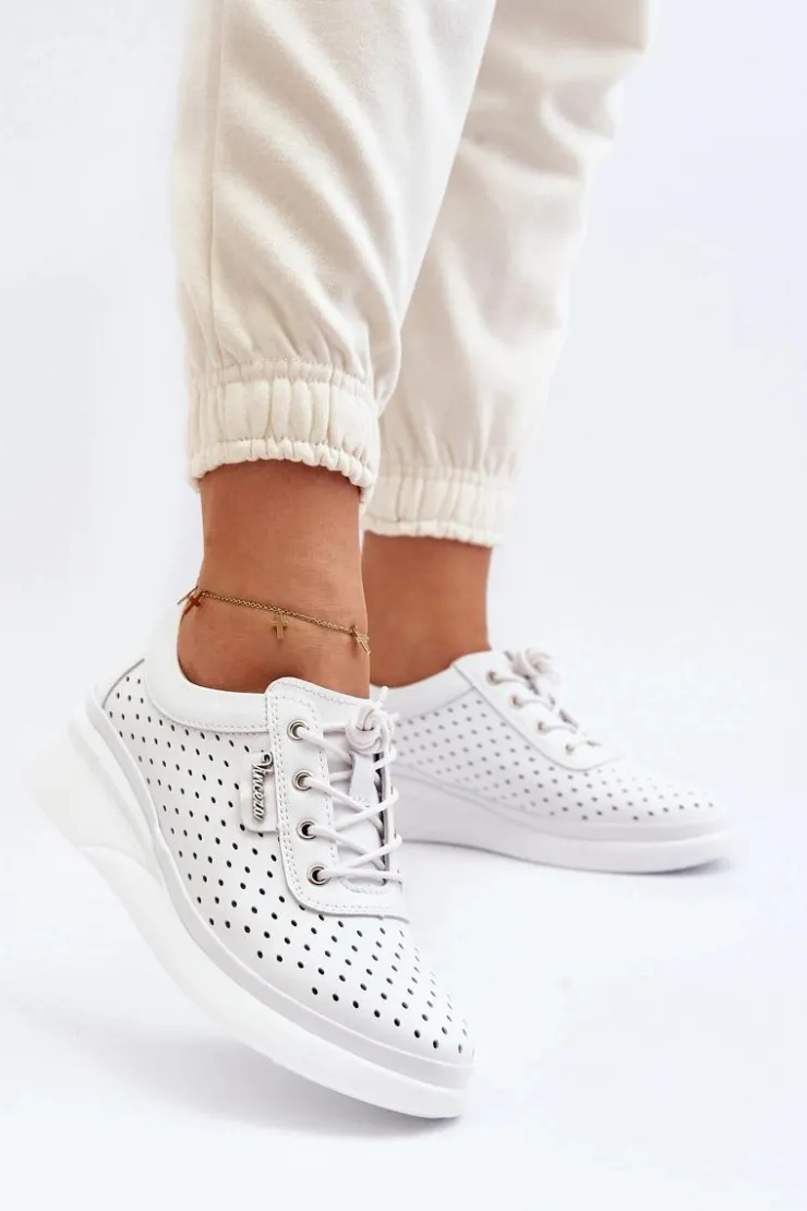 Buty damskie Vinceza Sneakersy Damskie*Damskie Skórzane Trampki Sportowe Buty Białe Brumia