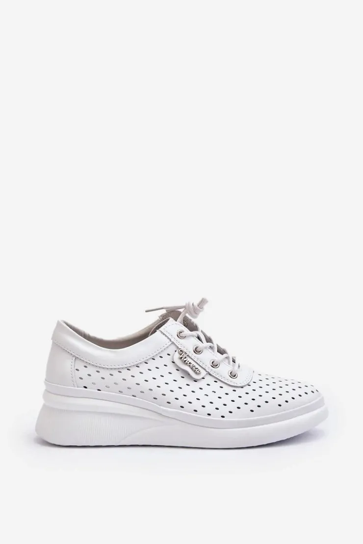 Buty damskie Vinceza Sneakersy Damskie*Damskie Skórzane Trampki Sportowe Buty Białe Brumia