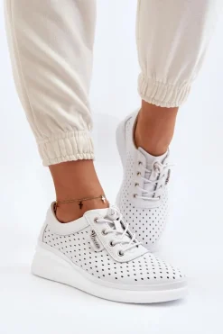 Buty damskie Vinceza Sneakersy Damskie*Damskie Skórzane Trampki Sportowe Buty Białe Brumia