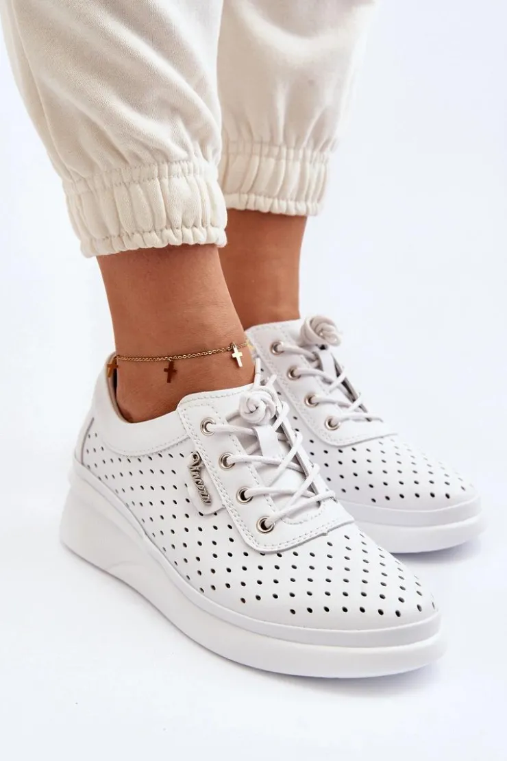 Buty damskie Vinceza Sneakersy Damskie*Damskie Skórzane Trampki Sportowe Buty Białe Brumia