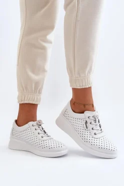 Buty damskie Vinceza Sneakersy Damskie*Damskie Skórzane Trampki Sportowe Buty Białe Brumia