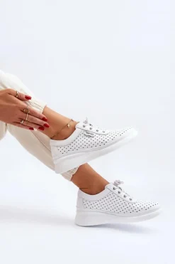 Buty damskie Vinceza Sneakersy Damskie*Damskie Skórzane Trampki Sportowe Buty Białe Brumia