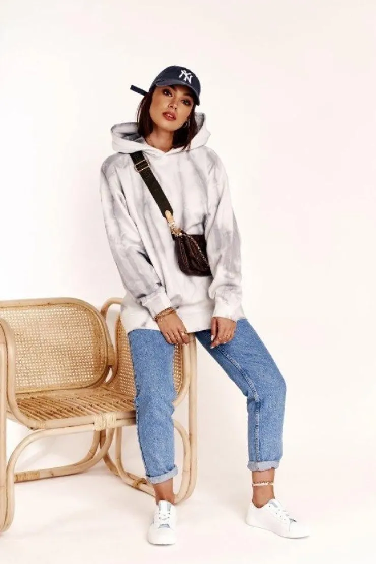 Big Star Shoes Damskie Skórzane Trampki Z Gwiazdą BIG STAR DD274692 Biało-Niebieskie