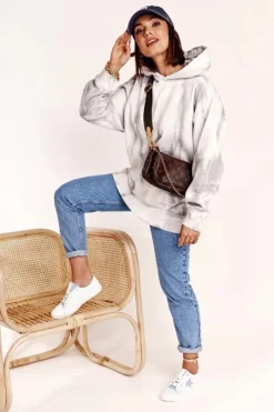 Big Star Shoes Damskie Skórzane Trampki Z Gwiazdą BIG STAR DD274692 Biało-Niebieskie