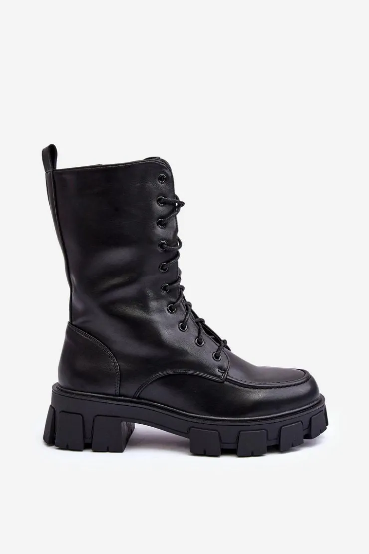 New Boto Damskie Skórzane Trapery Botki Na Suwak Czarne Igorfa