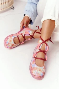 Damskie Maciejka Damskie Skórzane Trzewiki Róż 04457-15