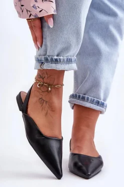 Boto Baleriny Skórzane|Baleriny Klasyczne*Damskie Skórzane Wsuwane Baleriny Czarne Germes