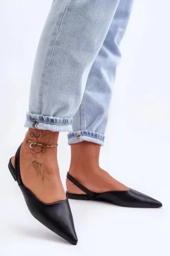 Boto Baleriny Skórzane|Baleriny Klasyczne*Damskie Skórzane Wsuwane Baleriny Czarne Germes