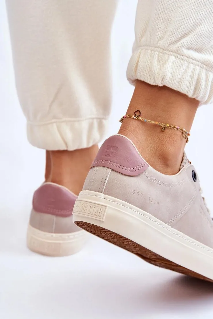 Big Star Shoes Buty Sportowe Big Star|Sneakersy Damskie*Damskie Sneakersy Big Star LL274399 Beżowe