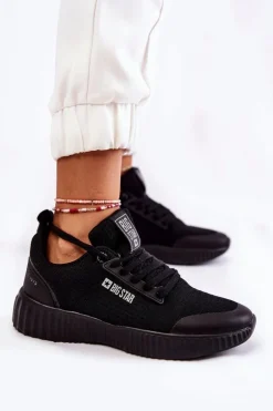 New Big Star Shoes Damskie Sneakersy Big Star KK274063 Czarne