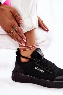 New Big Star Shoes Damskie Sneakersy Big Star KK274063 Czarne