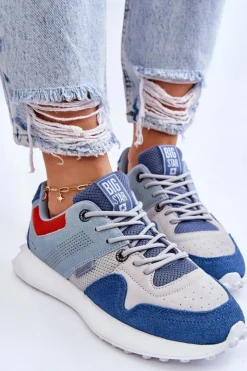 Clearance Big Star Shoes Damskie Sneakersy Big Star LL274421 Niebieskie