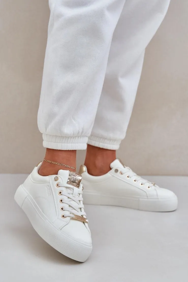 Damskie Big Star Shoes Damskie Sneakersy Big Star NN274211 Białe