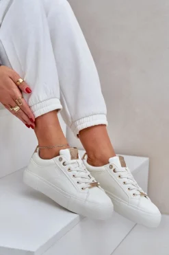 Damskie Big Star Shoes Damskie Sneakersy Big Star NN274211 Białe