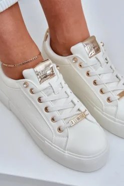 Damskie Big Star Shoes Damskie Sneakersy Big Star NN274211 Białe