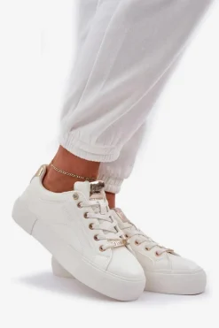 Damskie Big Star Shoes Damskie Sneakersy Big Star NN274211 Białe